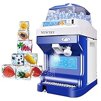 NEWTRY Commercial Ice Shaver 441LB/H High Quality Snow Cone Maker Thickness Adjustable Ice Shaving Machine 300W Automatic Shaved Ice Crusher (110V)