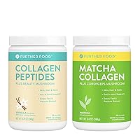 Further Food Vanilla & Matcha Collagen Bundle - Grass-Fed Matcha Collagen Peptides & Vanilla Collagen Peptides, Perfect for Matcha Lattes, Hair, Skin, Nails, Gut Health, and Joint Health Benefits