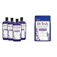 Dr Teal's Foaming Bath & Epsom Salt Soak, Lavender Scent, Soothe & Sleep, 34 fl oz & 3 lbs