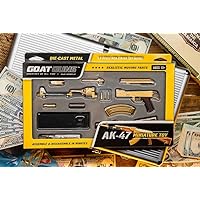 GoatGuns Miniature AK 47 Model Gold | 1:3 Scale Diecast Metal Build Kit