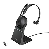 Jabra Evolve2 65 USB-A MS Mono with Charging Stand - Black Wireless Headset/Music Headphones
