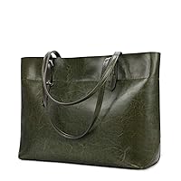 Kattee Vintage Genuine Leather Tote Shoulder Bag for Women Satchel Handbag with Top Handles