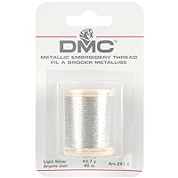 DMC 283Z Metallic Embroidery Thread, 43.7-Yard, Light Silver