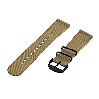 Clockwork Synergy - 28mm 2 Piece Classic Nato PVD Nylon Desert Tan Replacement Watch Strap Band