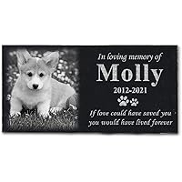 12x6 inches Personalized Cat Memorial Stones, Black Granite Memorial Garden Stone Engraved with Pet Photo, Gifts for Someone Who Lost a Loved One, or Pet, Dog, Cat