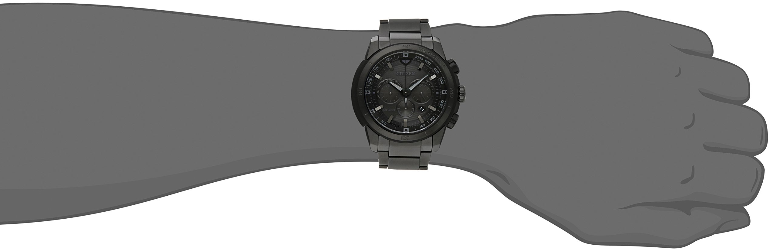 Citizen Men's Eco-Drive Weekender Ecosphere Chronograph Watch in IP Stainless Steel, Black Dial (Model: CA4184-81E)