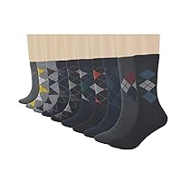 Men's Dress Socks (10 Pairs Per Pack) - Variety of Patterns and Sizes