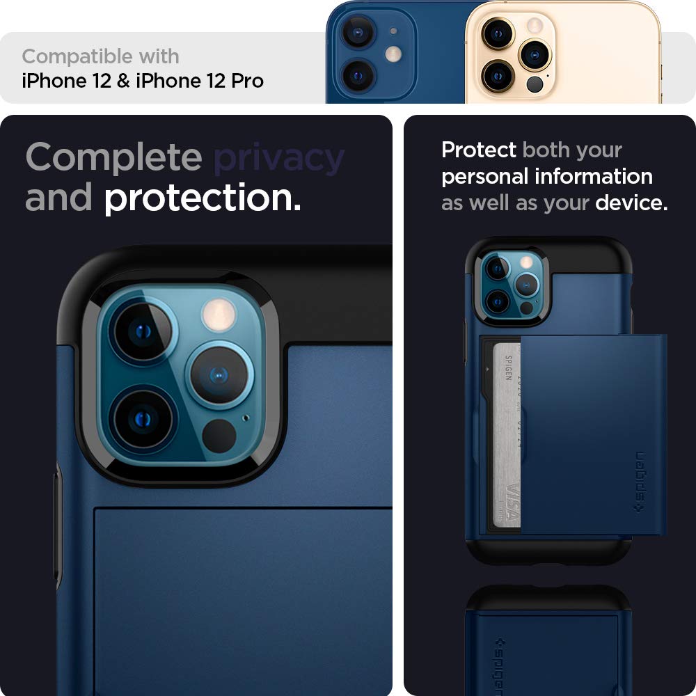 Spigen Slim Armor CS Designed for iPhone 12 / Designed for iPhone 12 Pro Case (2020) - Navy Blue