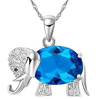 Uloveido Rainbow Mystic Topaz Lucky Elephant Pendant Necklace Mother Gifts Day N1154