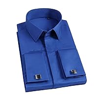 Luxury Cotton French Cuff Button Shirts Men Long Sleeve Tuxedo Wedding Shirt Dress Shirt with Cufflinks