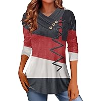 Long Sleeve Workout Tops for Women Cowl Neck Trendy Tees Printing Vintage Blouses Button Up Collar Casual Shirts