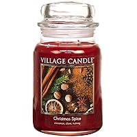 Christmas Spice, Large Glass Apothecary Jar Scented Candle, 21.25 oz, Red