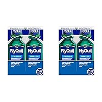 Vicks NyQuil Cough Cold and Flu Nighttime Relief, Original Liquid, 2x12 Fl Oz (Pack of 2)