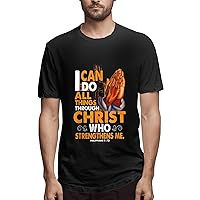 I Can Do All Things Through Christ Men's T-Shirt Crewneck T-Shirt Printing Classic Short Sleeve