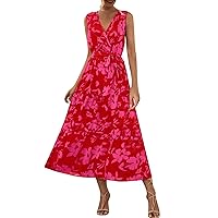Women's Spring Dresses 2024 New Summer Hot Casual V-Neck Print Dress Prom, S-XL