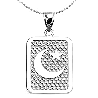 STERLING SILVER CRESCENT MOON ENGRAVABLE PENDANT NECKLACE - Pendant/Necklace Option: Pendant With 16