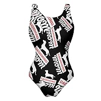 Dachshund Dog Mom One Piece Swimsuit for Women Tummy Control Bathing Suit Slimming Backless Swimwear