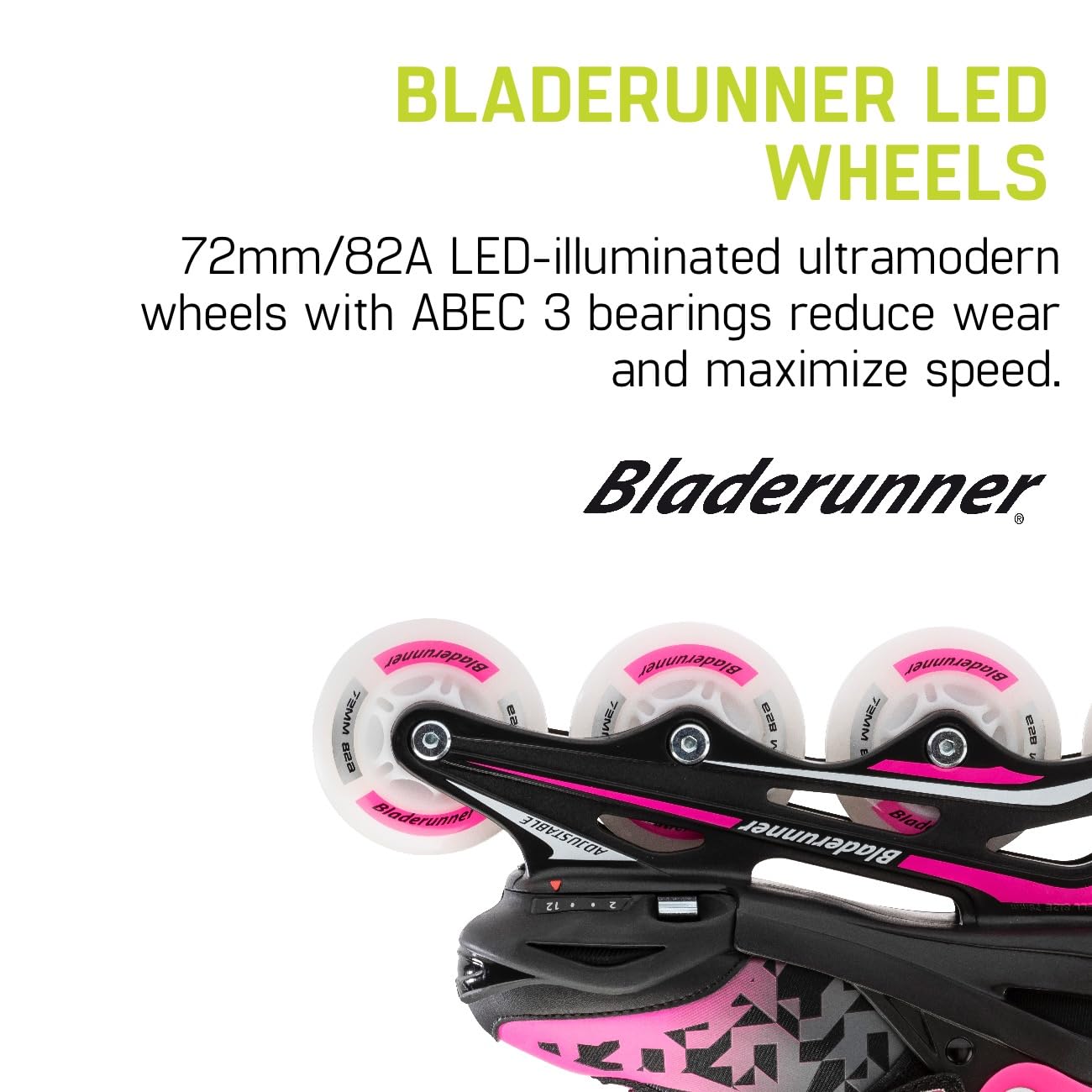 Bladerunner by Rollerblade Phoenix Flash Kid's Adjustable Fitness Inline Skate, Black/Pink