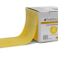 THERABAND Resistance Bands, 50 Yard Roll Professional Latex Elastic Band For Upper & Lower Body & Core Exercise, Physical Therapy, Pilates, At-Home Workouts, & Rehab, Yellow, Thin, Beginner Level 2