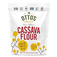 Otto's Naturals Cassava Flour, Gluten-Free and Grain-Free Flour For Baking, Certified Paleo & Non-GMO Verified, Made From 100% Yuca Root, All-Purpose Wheat Flour Substitute, 5 Lb. Bag