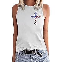 Junior Fashion Short Sleeved Round Neck Independence Day Print Top T Shirt Solid Color Tops for Women Short Sleeve