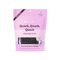 Bocce's Bakery Quack, Quack, Quack Training Treats for Dogs, Wheat-Free Dog Treats, Made with Real Ingredients, Baked in The USA, All-Natural & Low Calorie Training Bites, Duck & Blueberry, 6 oz