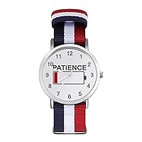 Patience Low Printed Quartz Watches Fashion Arabic Numerals Wrist Watch with Adjustable Strap for Men Women