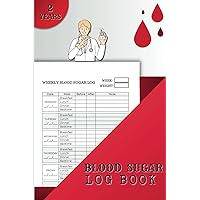 Blood Sugar Log Book: 2 Years Tracking, Daily Diabetic Glucose Recorder