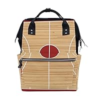 Diaper Bag Backpack Hardwood Basketball Court Casual Daypack Multi-Functional Nappy Bags
