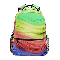 MNSRUU Polyester Backpack for Kids Girl Waterproof Rainbow Pattern Schoolbag Laptop Backpack Travel Daypack Bookbag