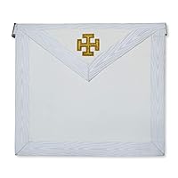 31st Degree with Gold Cross Scottish Rite Masonic Apron - [White]