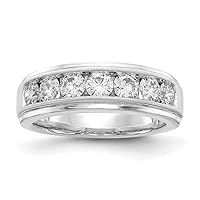 10k White Gold Lab Grown Diamond Si1 Si2 G H I Mens Ring Size 10.00 Jewelry Gifts for Men