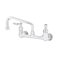 T&S Brass B-2414 Double Pantry Faucet, Wall Mount, 8
