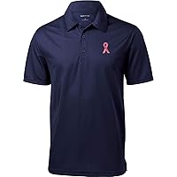 Breast Cancer T-Shirt Sequins Ribbon Pocket Print Textured Polo