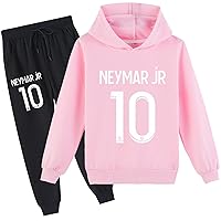 Children Casual Long Sleeve Hooded Set,Kids 2 Piece Neymar Jr Outfits,Graphic Hoodie with Jogger Pants for Boys