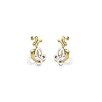 Jewels Yellow Gold Plated Sterling Silver 0.33 Carat (G-H Color, VS2-SI1 Clarity) Lab Grown Diamond Butterfly Drop Dangle Earrings For Women & Girls