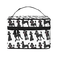 Black Poodle In Action Seamless Cosmetic Bag Portable Makeup Storage Pouch Box Travel Toiletry Bag Black Poodle In Action Seamless Cosmetic Bag Portable Makeup Storage Pouch Box Travel Toiletry Bag