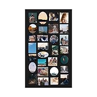 Adeco [PF9105] Decorative Black Wood Wall Hanging Collage Picture Photo Frame, 29 Openings, Various Sizes between 3.25x2.75