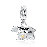 Cute Cat Elephant Butterfly Pawprint Mama Bear Charm Animal Pet Bead for European Bracelets