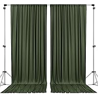 AK TRADING CO. 10 feet x 10 feet Olive IFR Polyester Backdrop Drapes Curtains Panels with Rod Pockets - Wedding Ceremony Party Home Window Decorations