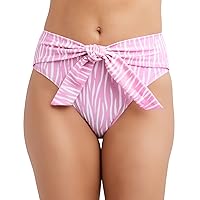 BCBGeneration Women's Standard High Waisted Swimsuit Bottom with Tie Front