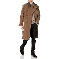 LONDON FOG Men's Iconic Double Breasted Trench Coat with Zip-Out Liner and Removable Top Collar