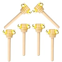 6 Pcs Bee Tiered Tray Decor, Faux Honey Mini Bee Wood Dippers, Honeycomb Stick with Fake Bumblebee Decors,Spring Summer Farmhouse Tabletop Display Centerpieces, Housewarming Wedding Party Gift