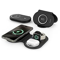 3 in 1 Wireless Charging Station, Magnetic Wireless Charger, Foldable Charger 3 in 1, Travel Charger for iPhone 15/14/13/12 Series, AirPods Pro/3/2, iWatch 2-9/Ultra (Adapter Included)