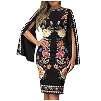Sundresses for Women,2024 Spring Summer Elegant Wrap V Neck Maxi Dress,Trendy Floral Print Flowy Beach Casual Dress