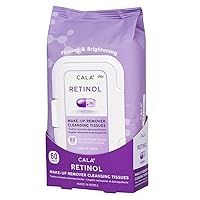 Cala Retinol make-up remover cleansing tissues 60 count, 60 Count