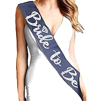 RhinestoneSash Something Blue for Bride - PREMIUM BRIDAL GRADE SATIN Navy Bridal Party Sash - Bachelorette Party Decorations