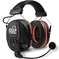 GREEN DEVIL Electronic Bluetooth Hearing Ear Protection Headphones With Boom Microphones 27dB Noise Cancelling Earmuffs