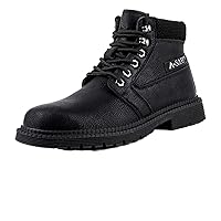 Men's Leather Steel Toe Shoes Indestructible Work Shoes Lightweight Comfortable Safety Boots Slip-Resistant Composite Toe Shoes for Construction