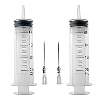 2Pcs-200ml syringe, 200cc syringe, Kitchen syringe glue syringe plastic syringe, large volume syringe with needle, dispensing syringes (200ml)